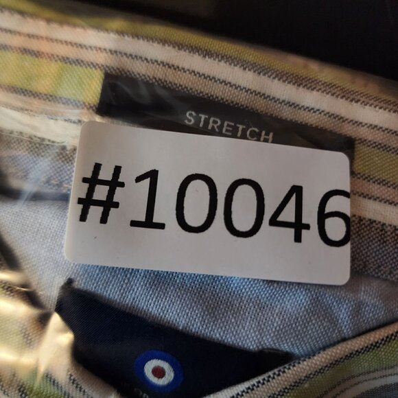 Ben Sherman Shirt Mens XXL Blue Striped Short Sleeve Button Up *NWT* - Picture 10 of 11